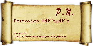 Petrovics Mátyás névjegykártya